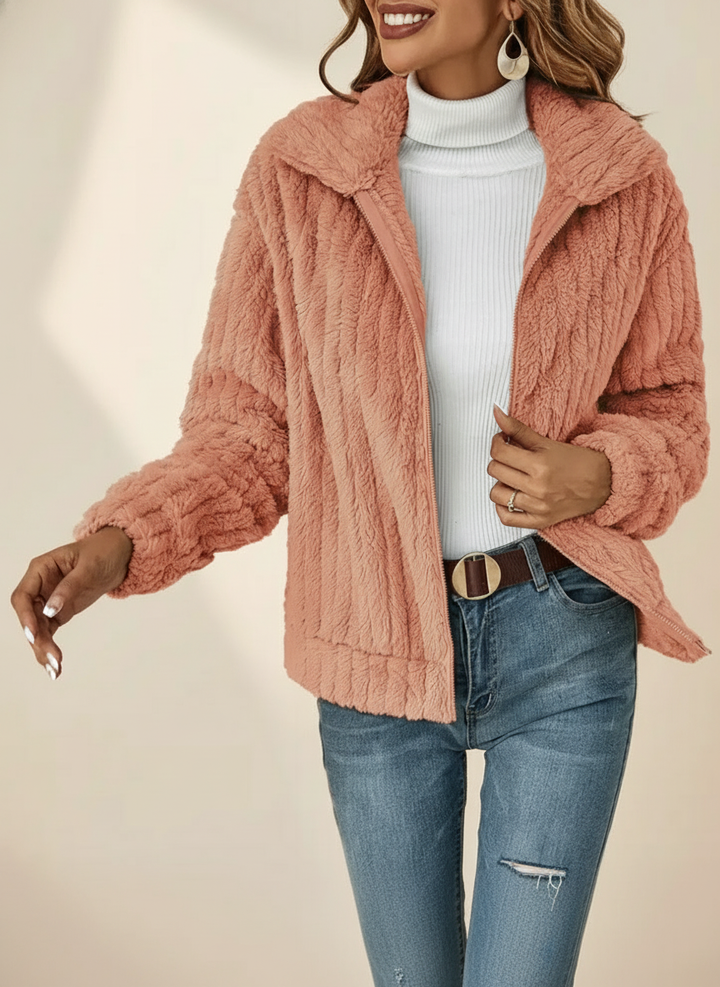 Kvinders Cardigan | Lynlås Front Lang Ærme