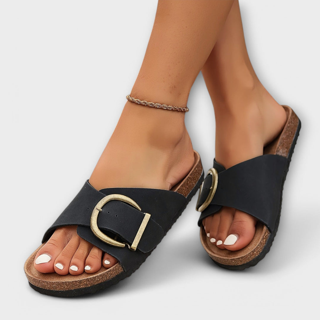 Sandaler Til Kvinder | Åben Tå Slide Med Bred Enkeltbånd
