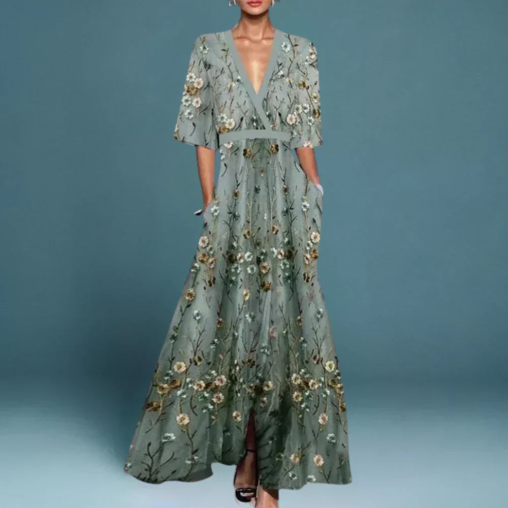 Kvinders Kjole | Blomster Maxi Wrap Stil