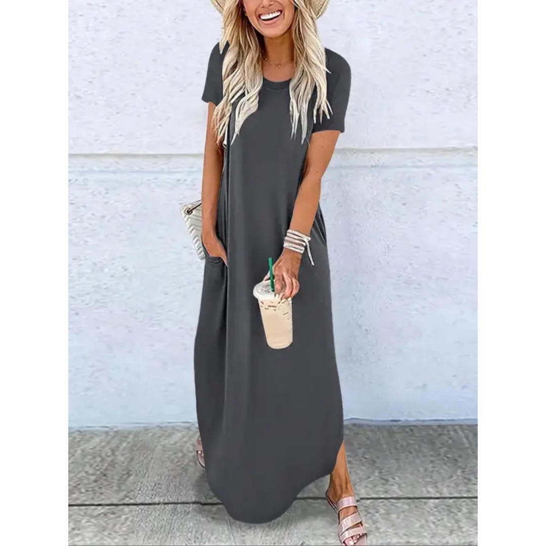 Kvinders Sommerkjole | Rund Hals Maxi
