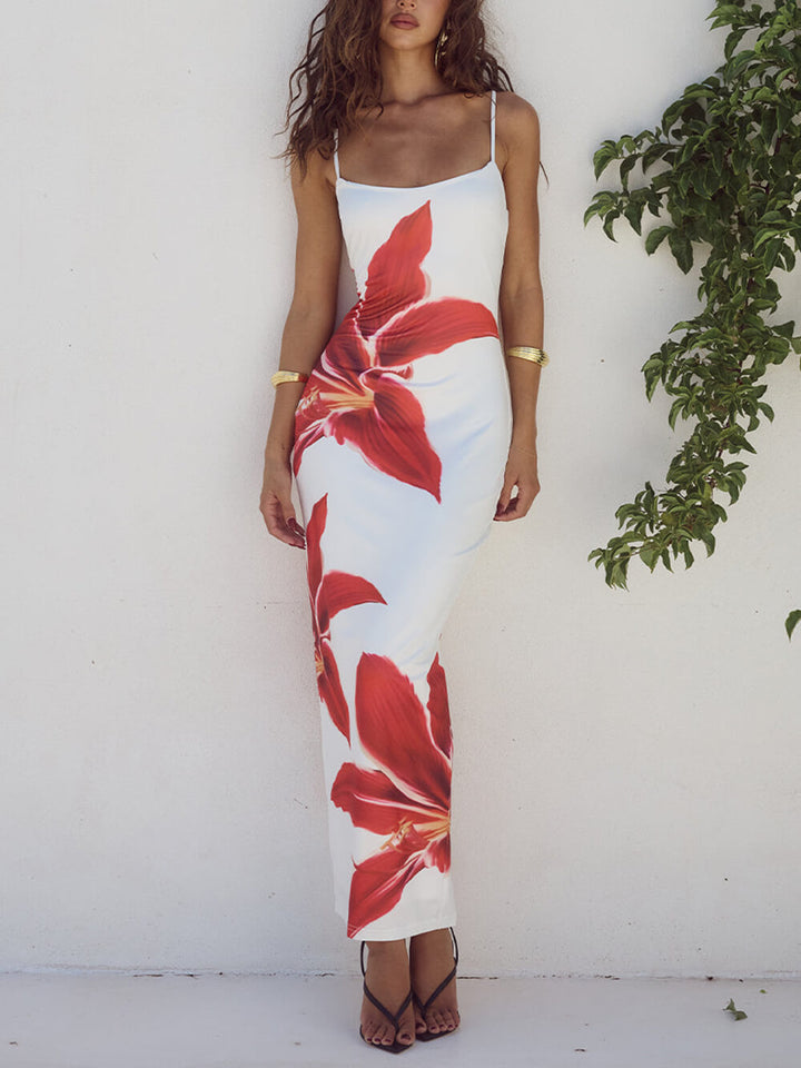 Kvinders Blomster Maxi Kjole | Strand