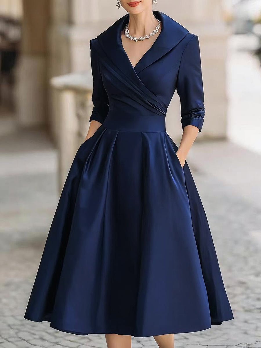 Kvinders Cocktail Midi Kjole | A-Linje