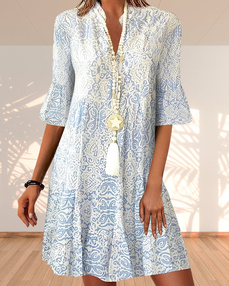 Kvindernes Boho Midi Kjole | Blomster
