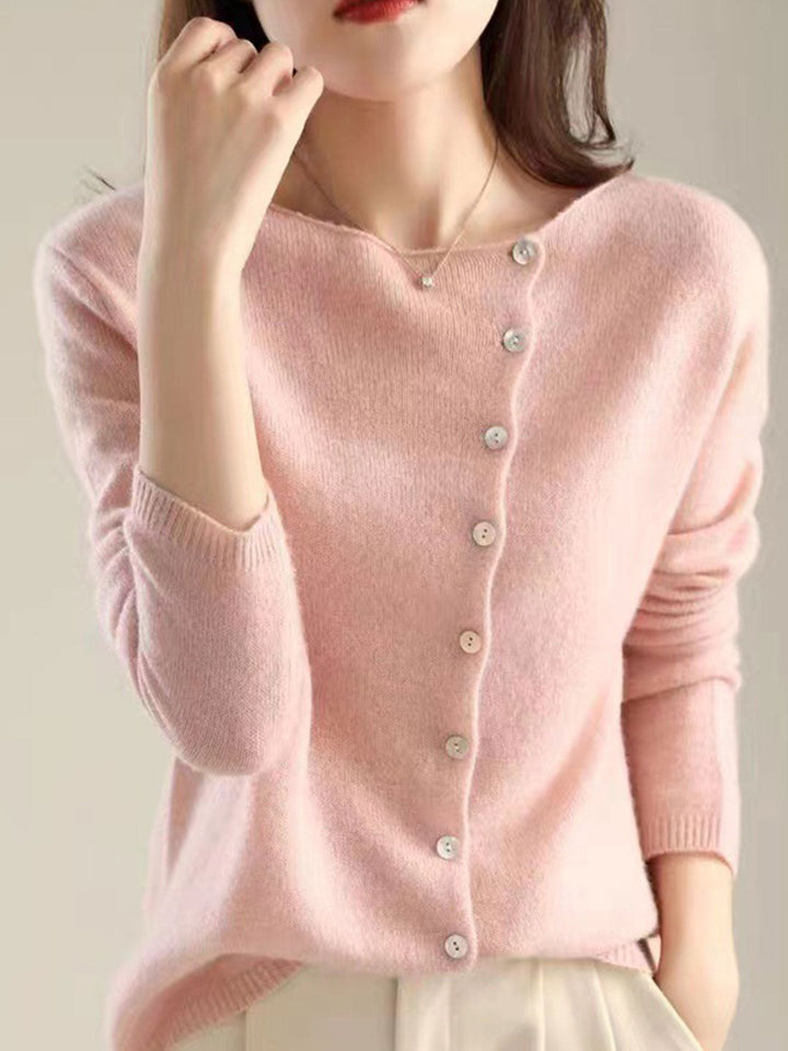 Kvinders Cardigan | V-Hals Knaplukning
