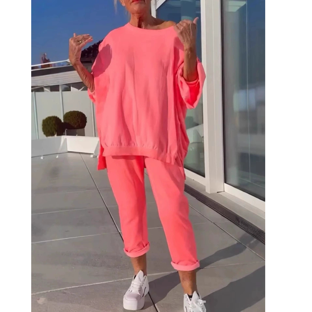 Kvinders Loungewear | Oversized Top Taperede Bukser