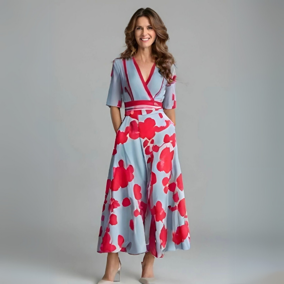 Kvinders Kjole | Blomster Wrap Maxi Længde