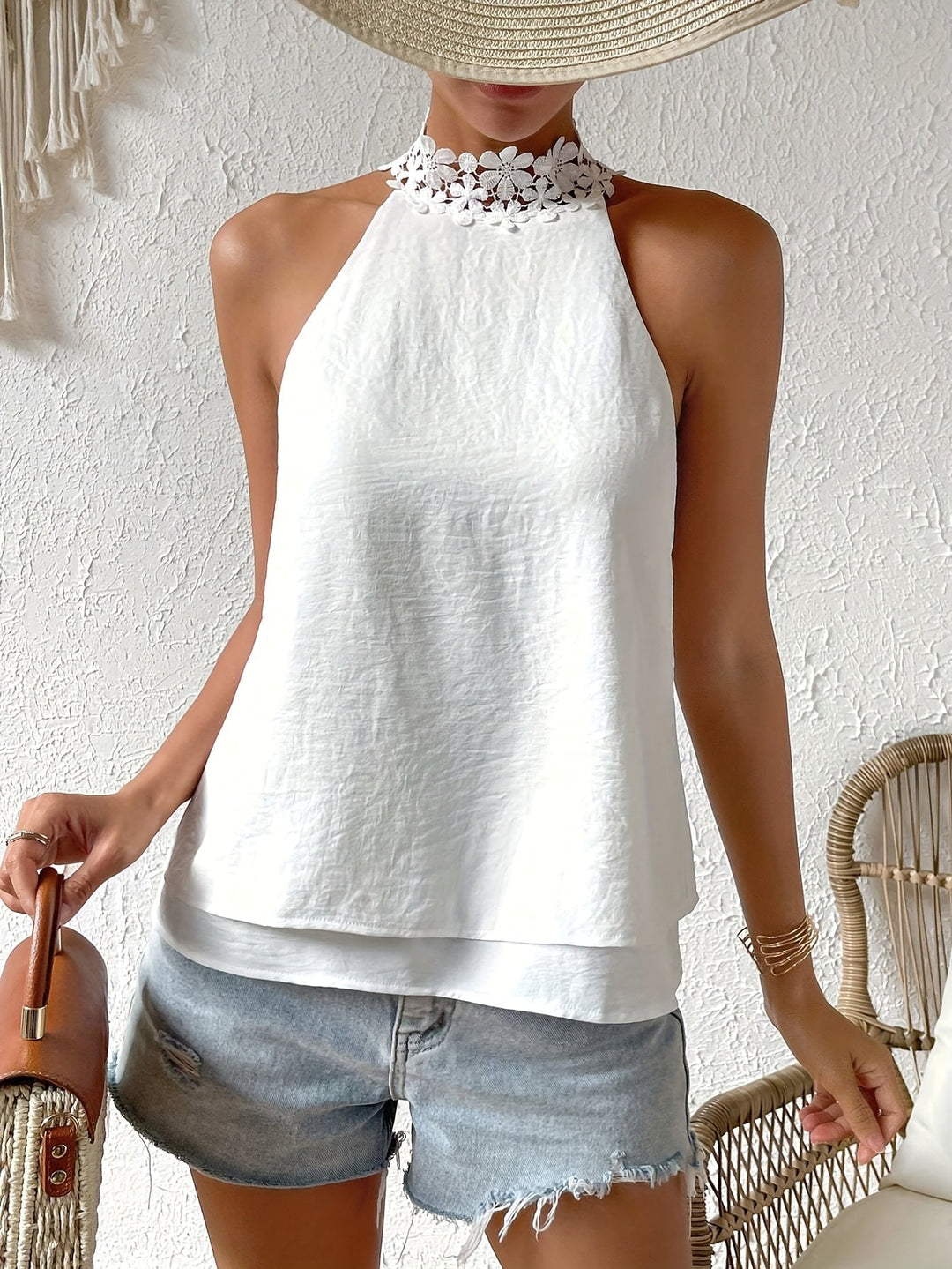 Kvindernes Gå-Ud Top | Halter Blomster