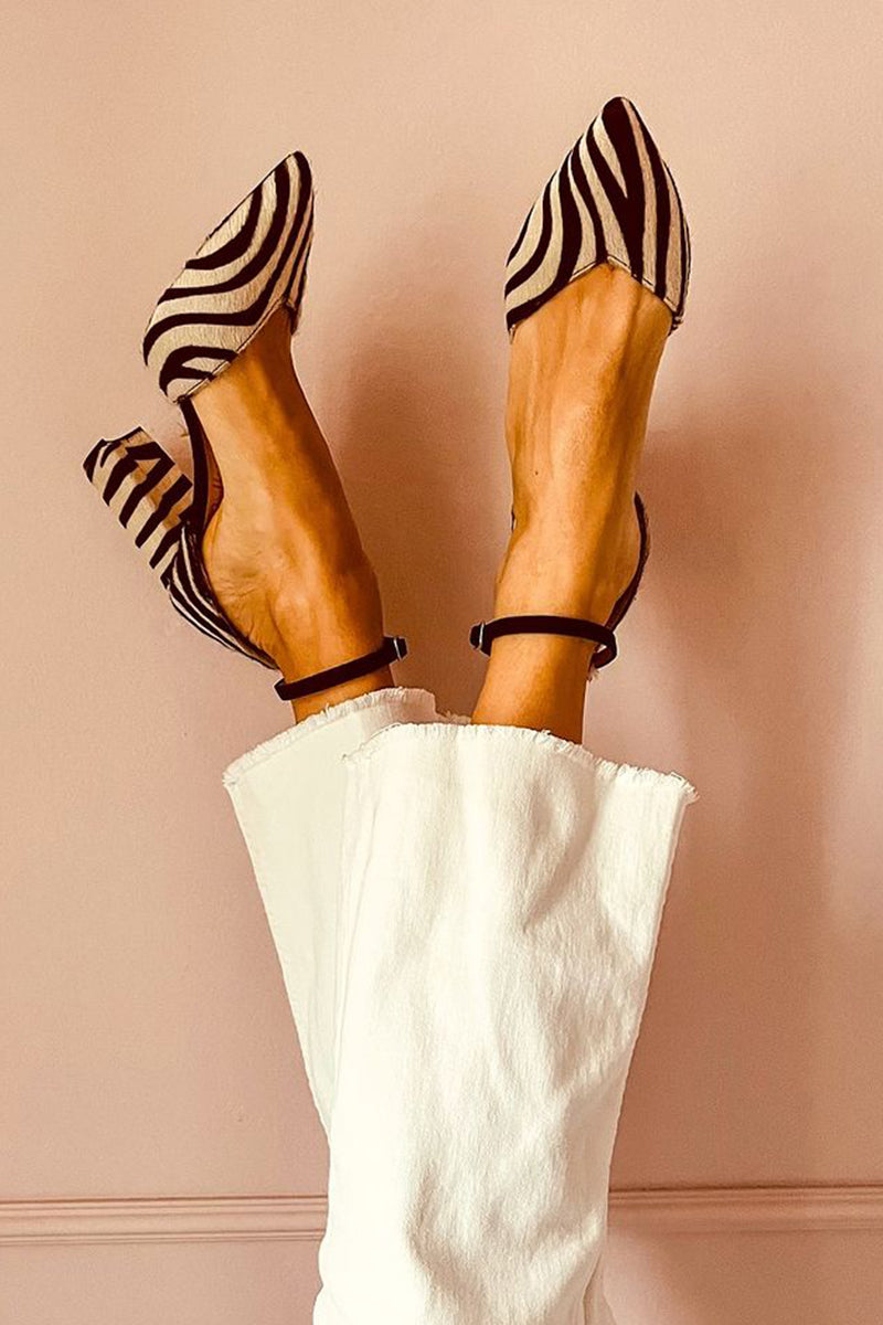 Sandaler til kvinder | Spidse tå slingback blokhæl stil