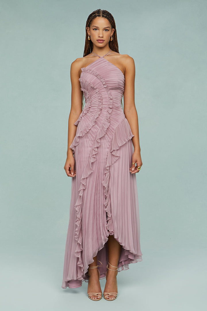 Kvinders Kjole | Halterneck Plisseret Maxi
