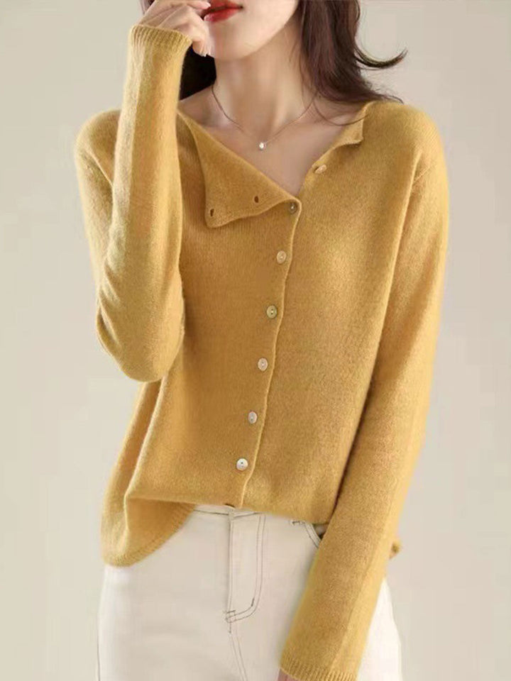 Kvinders Cardigan | V-Hals Knaplukning