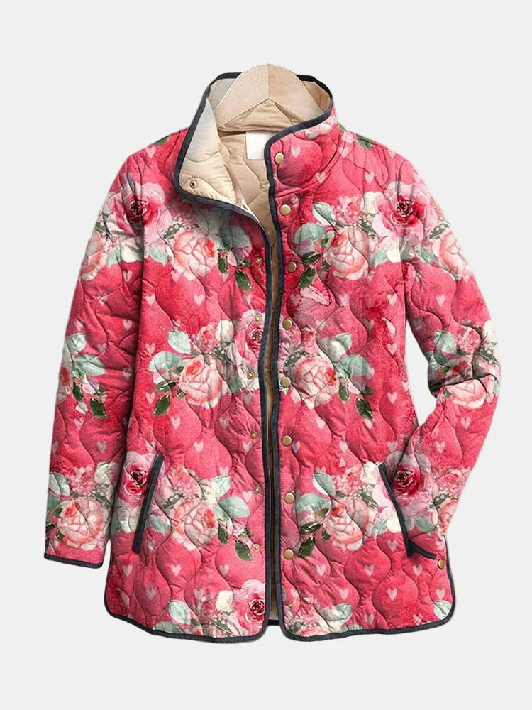 Damejakke | Rosehjerte Quiltet Print