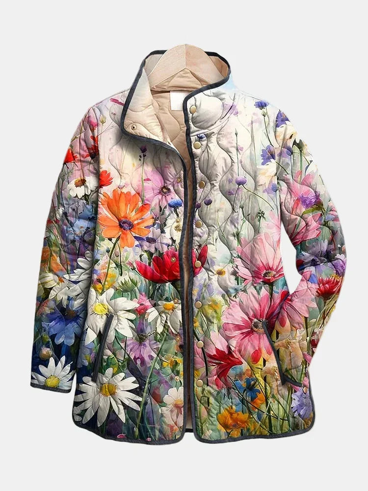 Damejakke | Blomster Quiltet Print