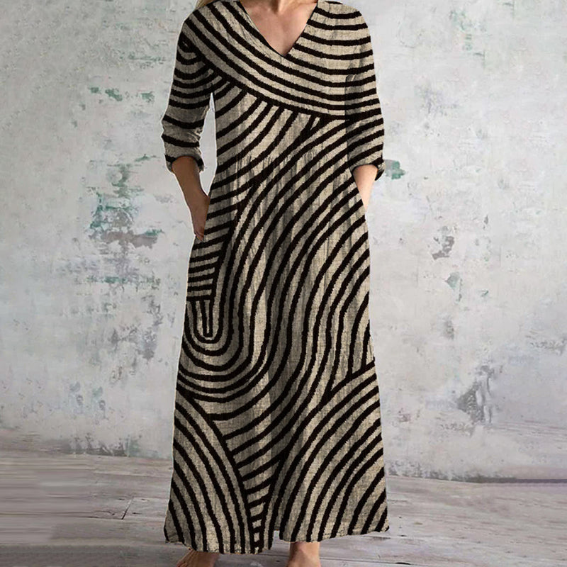 Kvinders Kjole | Buet Stribet Design