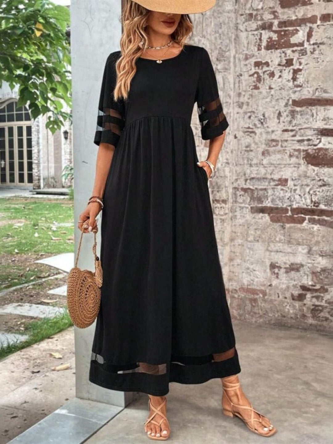 Kvinders Kjole | Rund Hals Maxi