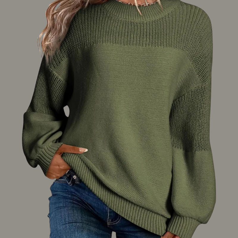 Kvinders Sweater | Tekstureret Strikpaneler