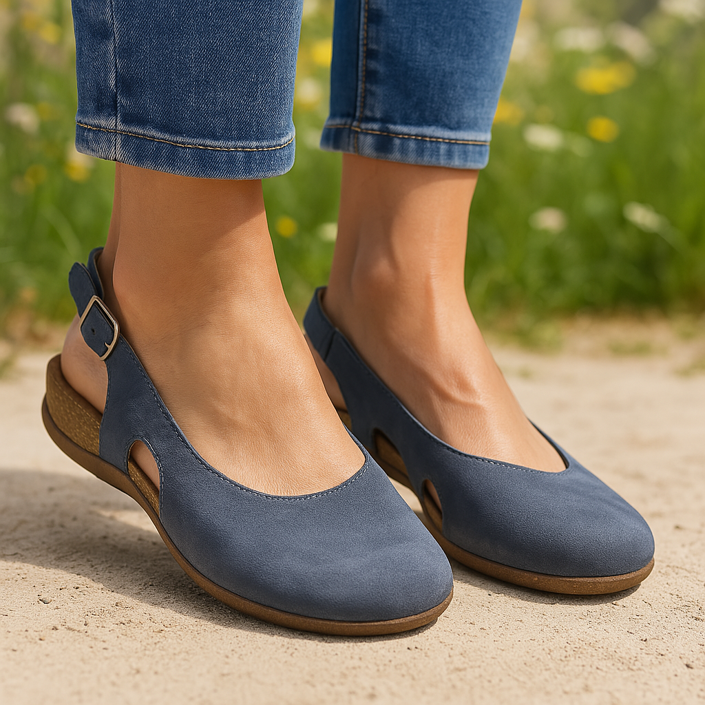 Flade Sko Til Kvinder | Lukket Tå Med Slingback Rem