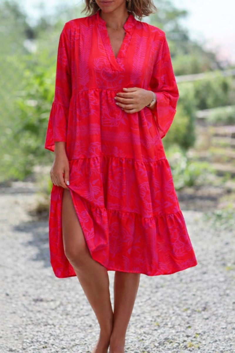 Kvinders Boho Midi Kjole | Lagdelt