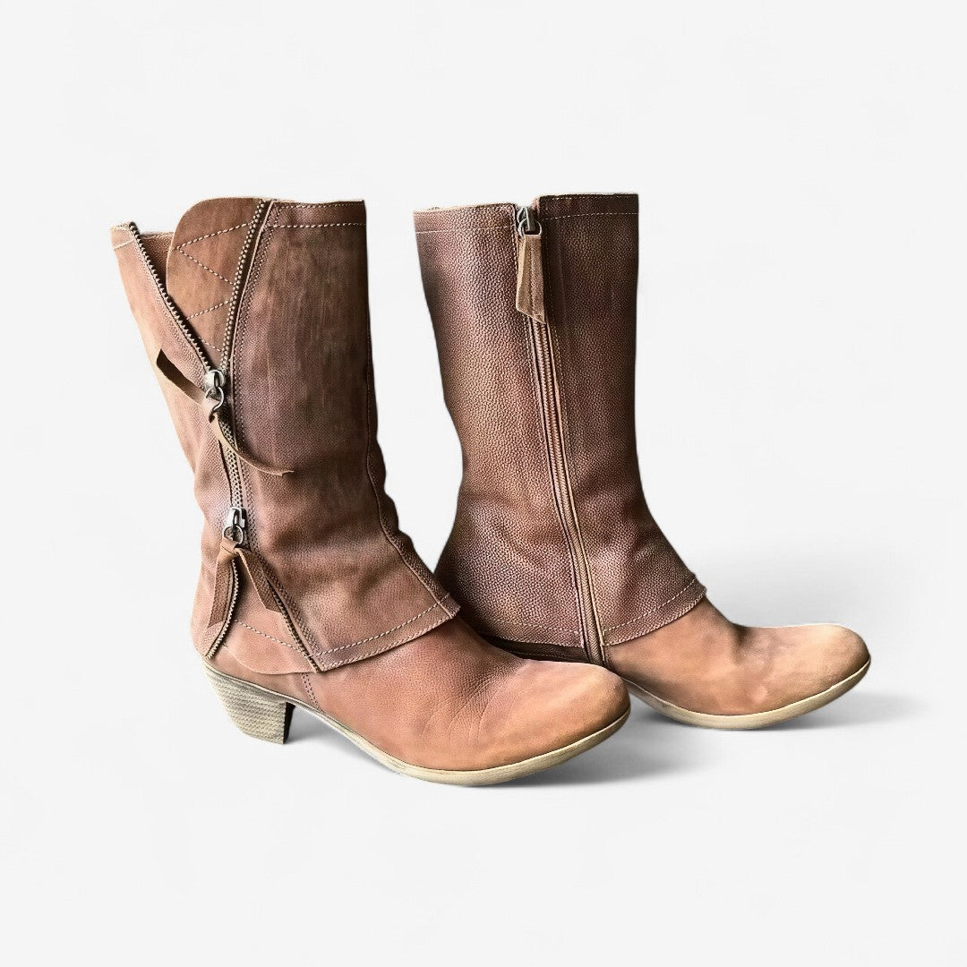 Støvler Til Kvinder | Mid-Calf Side Lynlås Detalje