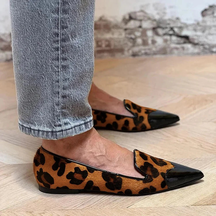 Loafers til kvinder | Dyreprint spids tå