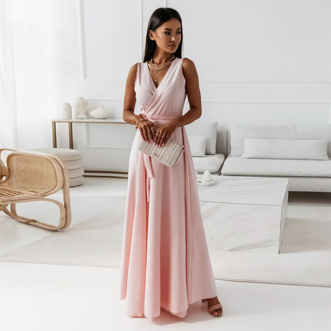 Kvinders Bryllupsgæst Maxi Kjole | Wrap Stil