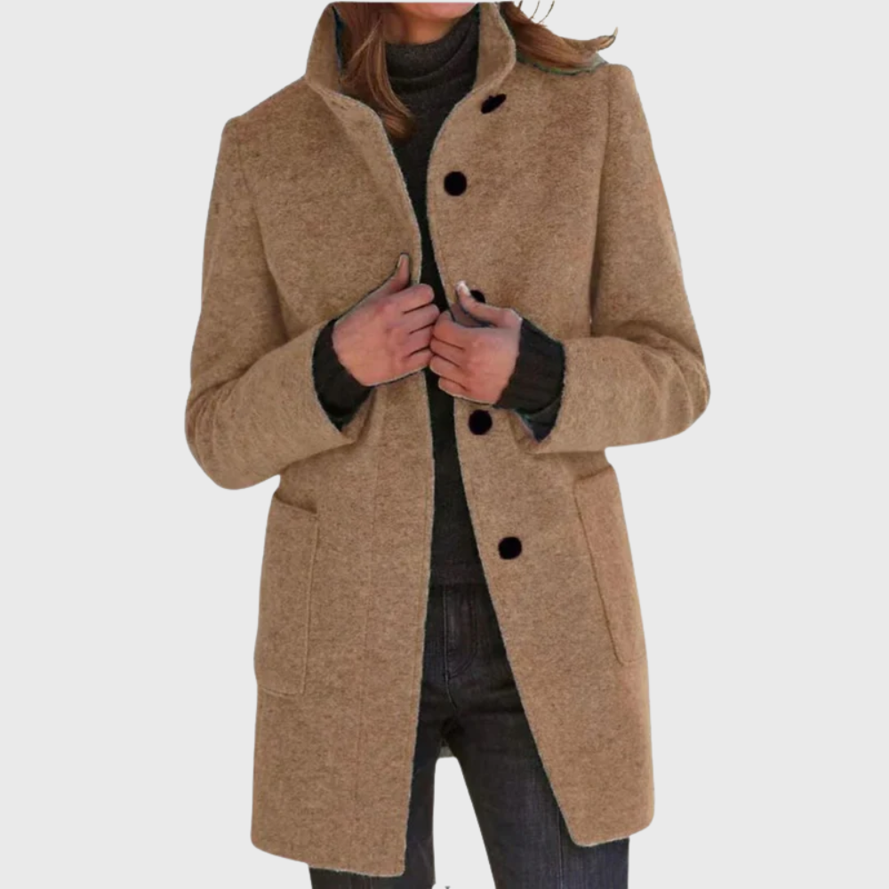 Kvinders Frakke | Langline Knap Design