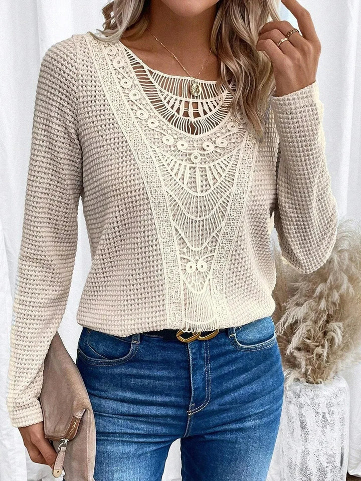 Kvinders Sweater | Tekstureret Hæklet Detalje