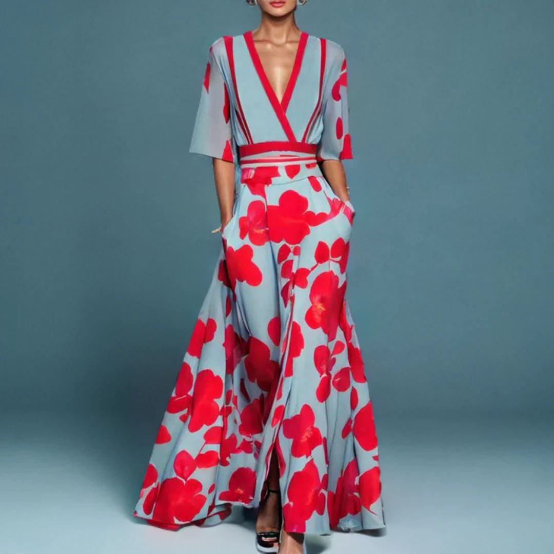 Kvinders Kjole | Blomstret Wrap Maxi