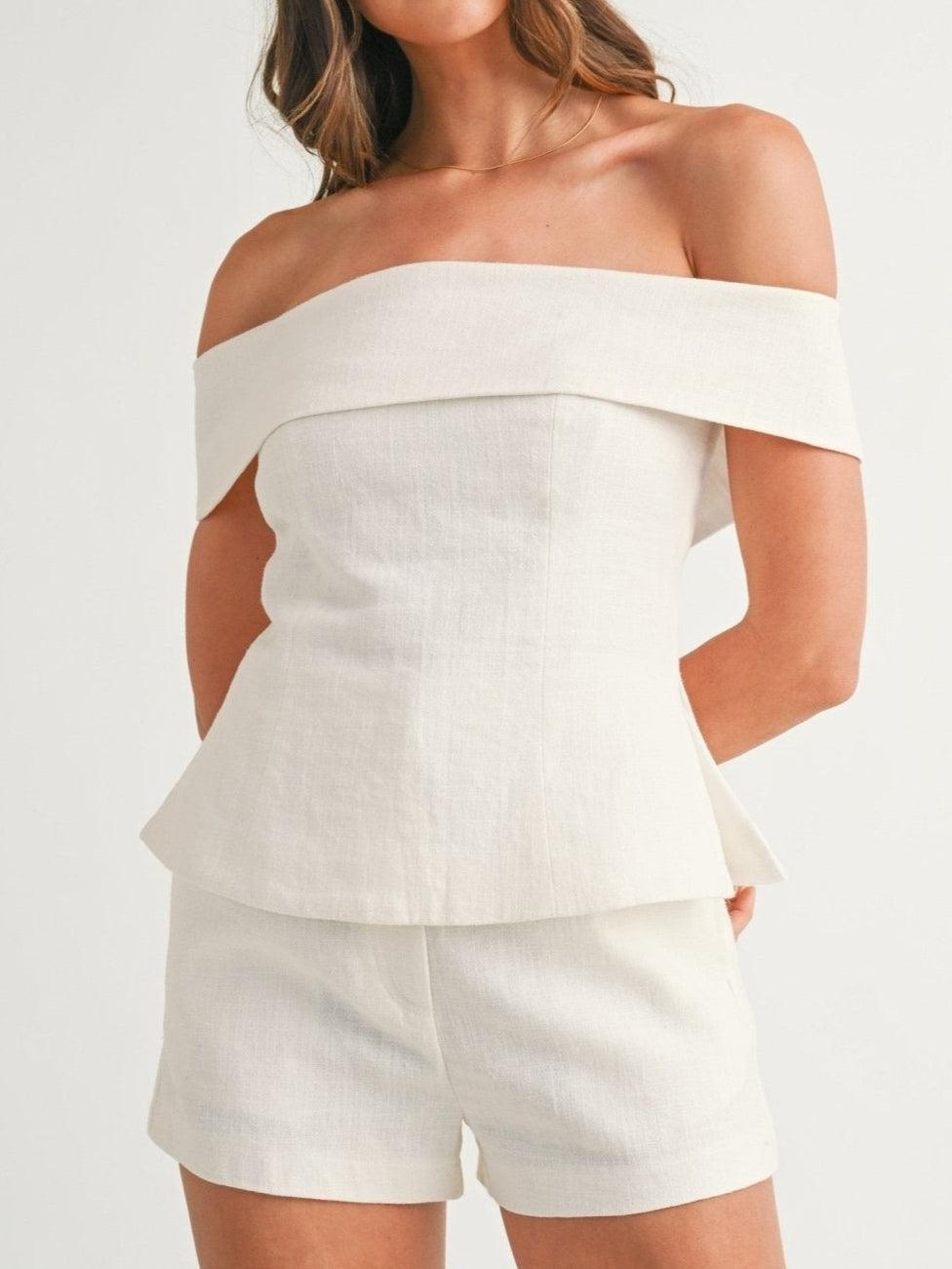 Kvinders To-Delt Sæt | Strapless Style Top Korte Bukser