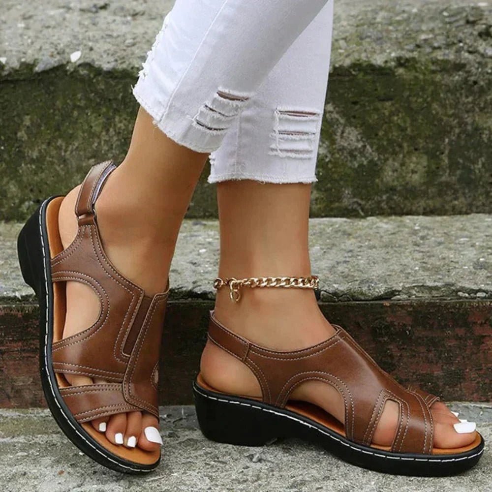 Sandaler til kvinder | Åben tå slingback kile