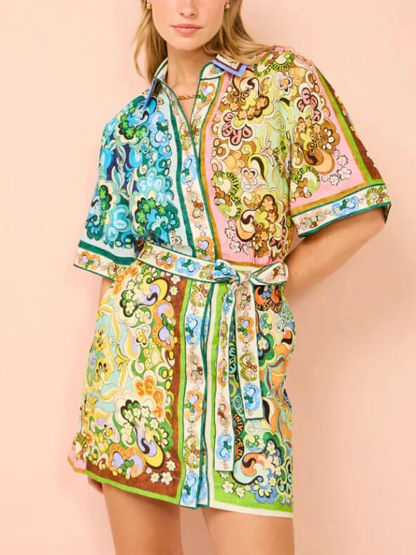 Kvinders Boho Mini Kjole | Lagdelt