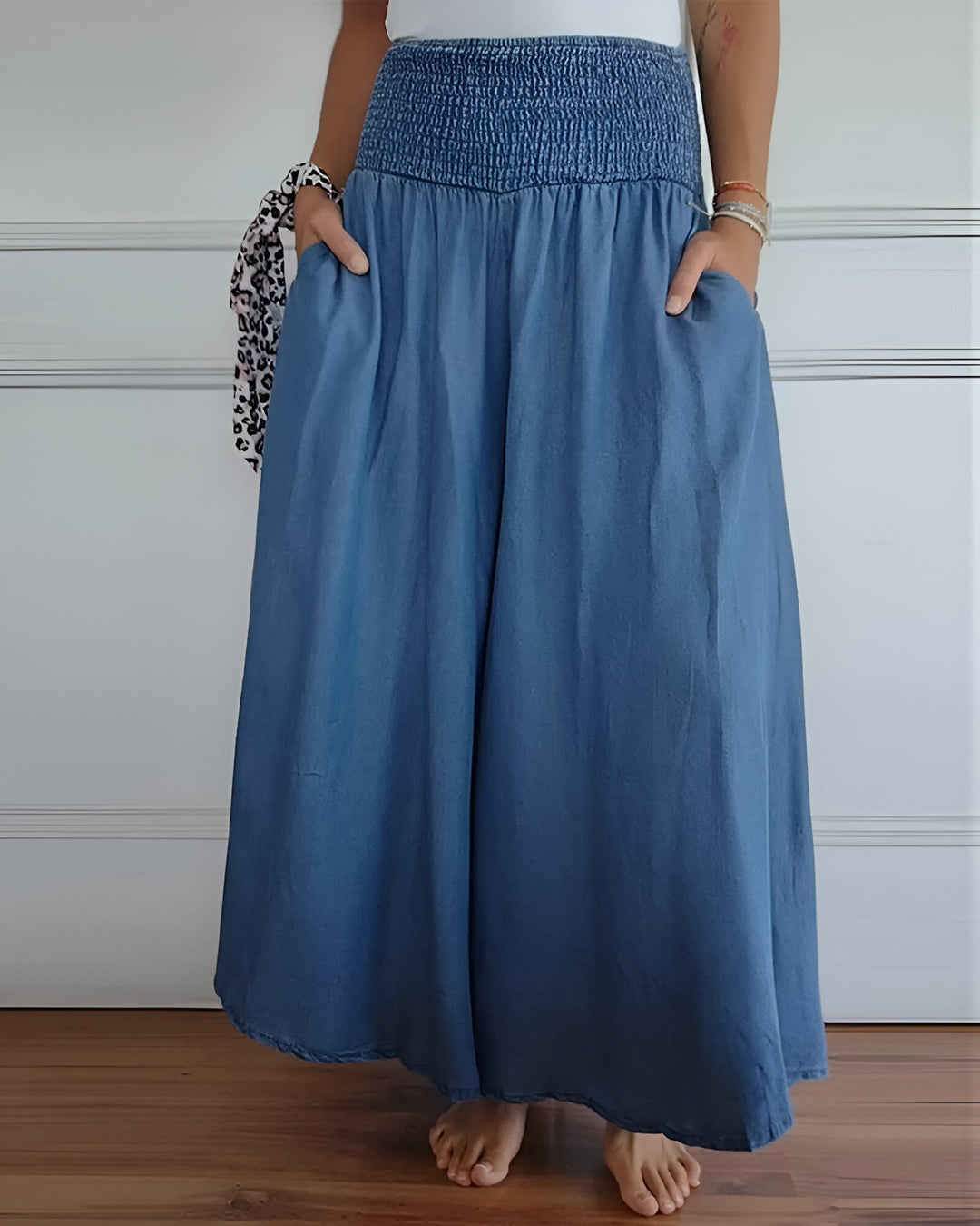 Kvinders Nederdel | Bred Smocked Talje