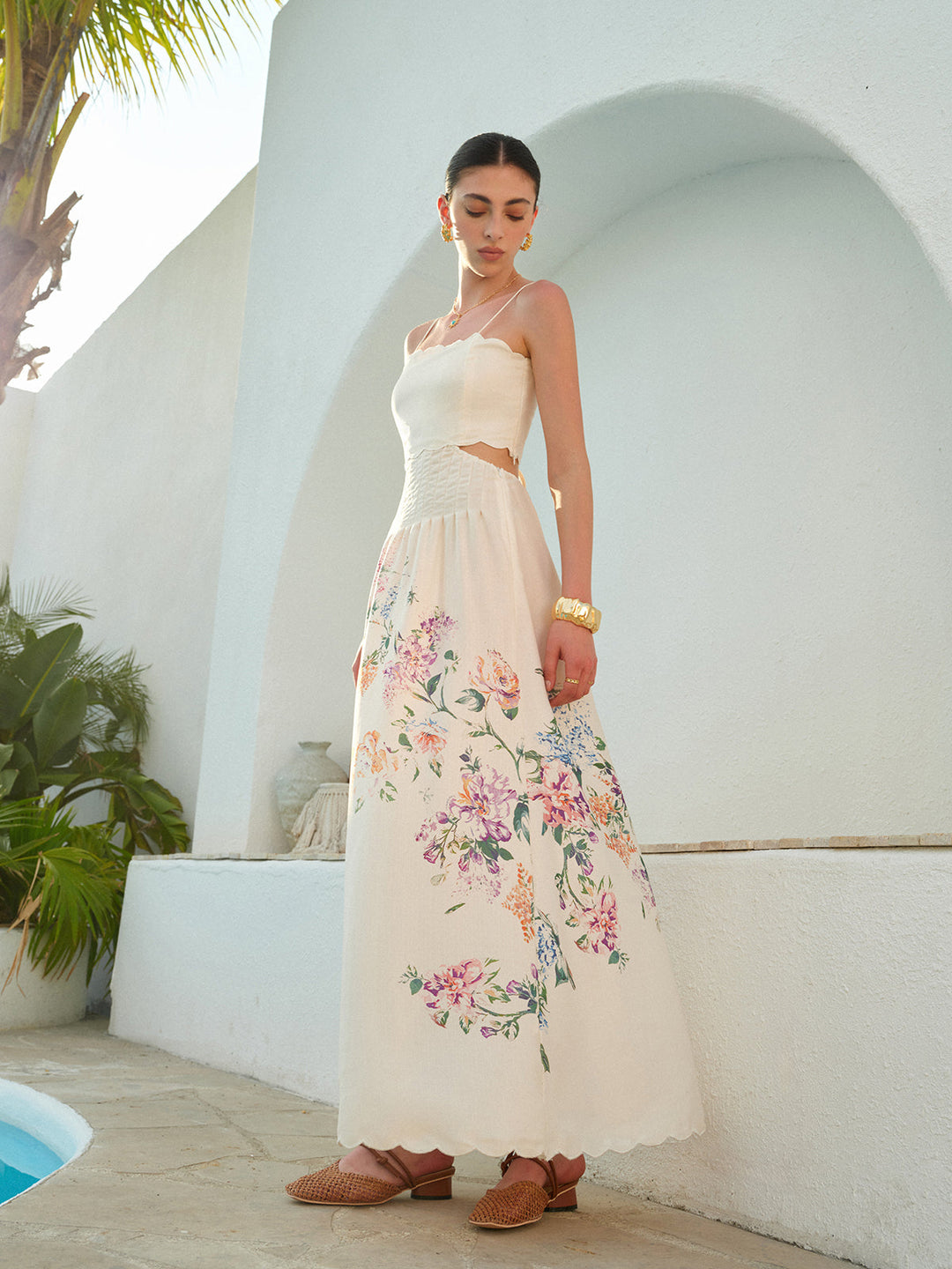 Kvinders Maxi Solkjole | Boho Abrikos