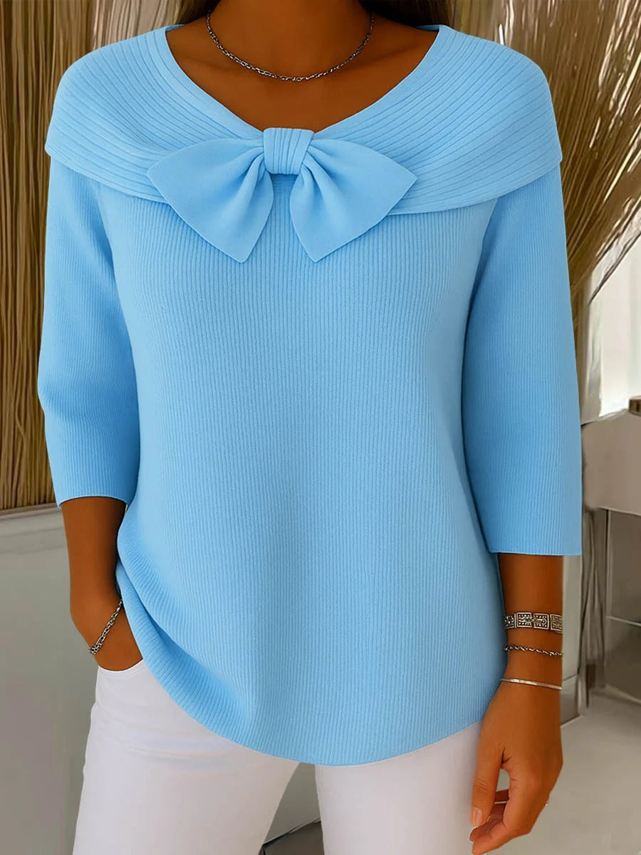 Kvinders Sweater | Sløjfe Detalje Rund Hals