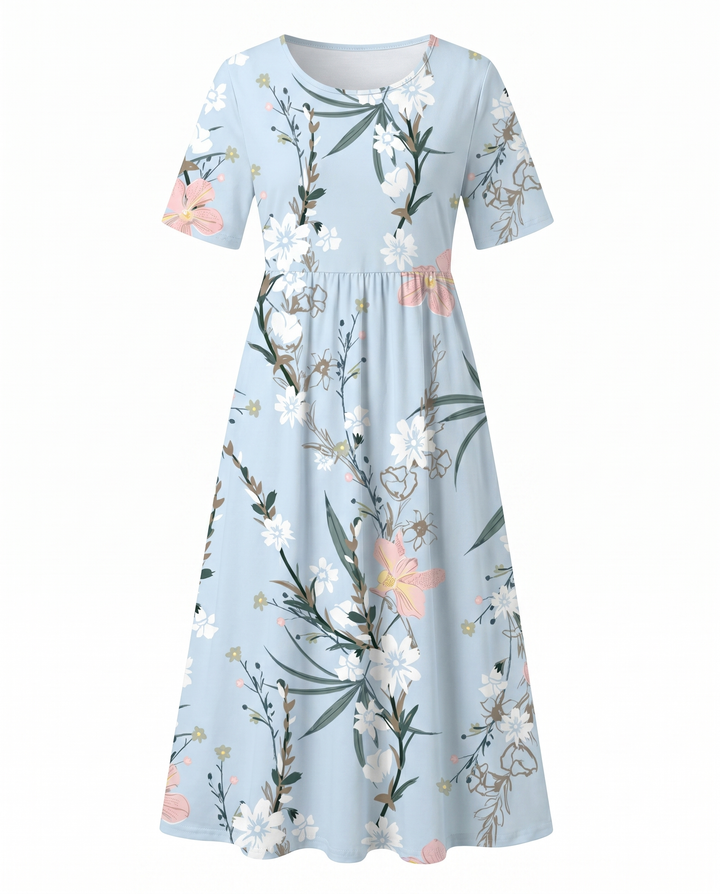 Kvinders Kjole | Mønstret Blomster Midi